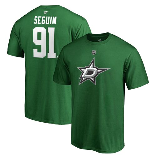 Fanatics Pour Hommes Tyler Seguin Kelly Green Dallas Stars Team Authentic Stack Name & Number T-Shirt
