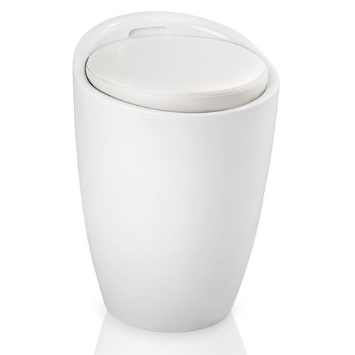 Tabouret Coffre De Rangement - Blanc