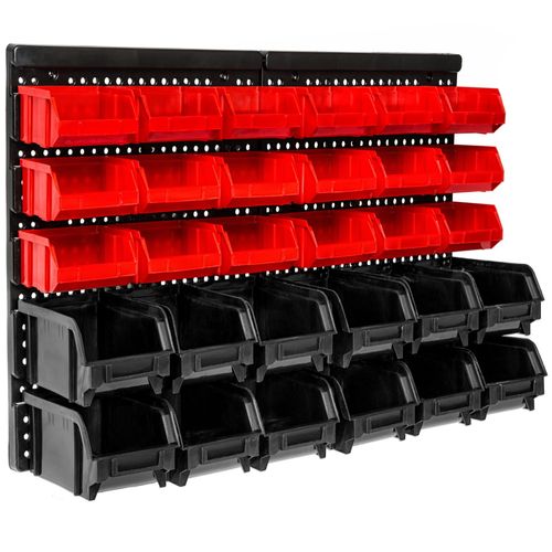 Tectake Etagère Murale Avec 30 Bacs De Rangement