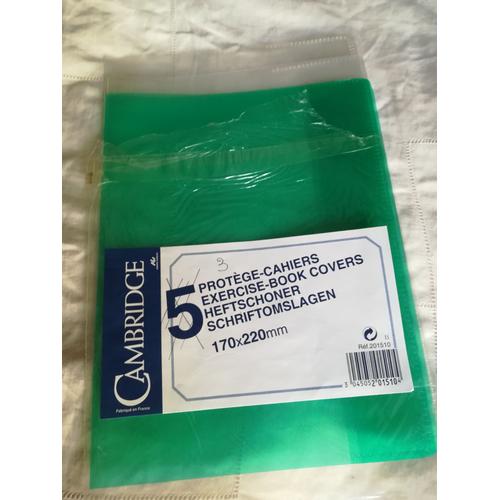 3 Protege Cahiers Transparents 1 Vert, 2 Blanc - 170 X 220 Mm Marque Cambridge