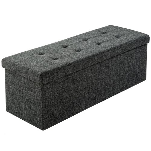 Tectake Tabouret Si?Ge Banc Pouf Coffre De Rangement Pliant Rembourr? 110 Cm X 38 Cm X 38 Cm Gris
