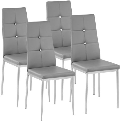 Lot De 4 Chaises Avec Strass - Gris