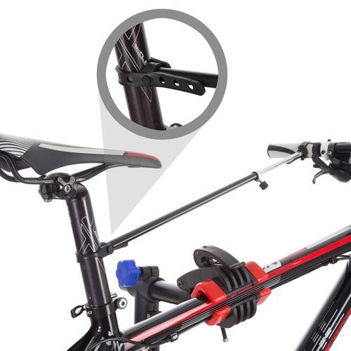 HOMCOM Pied d'atelier vélo pliable réparation support pied de montage  hauteur réglable 2 vélos max. acier noir alu. pas cher 
