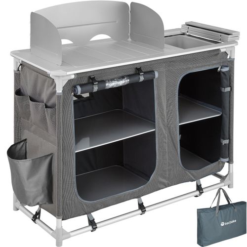 Tectake Cuisine D'extérieur, Cuisine De Camping, Meuble De Camping De Rangement + 1 Sac De Transport 116 Cm X 52 Cm X 107 Cm