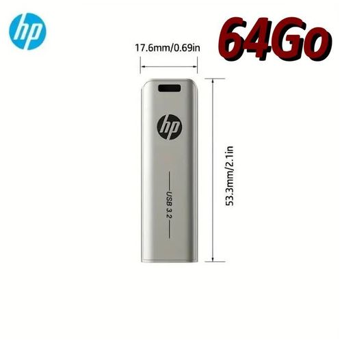 HP Clé USB 3.2 haute vitesse, clé USB en métal, clé USB de stockage externe, personnalité créative, musique de voiture, 64 Go