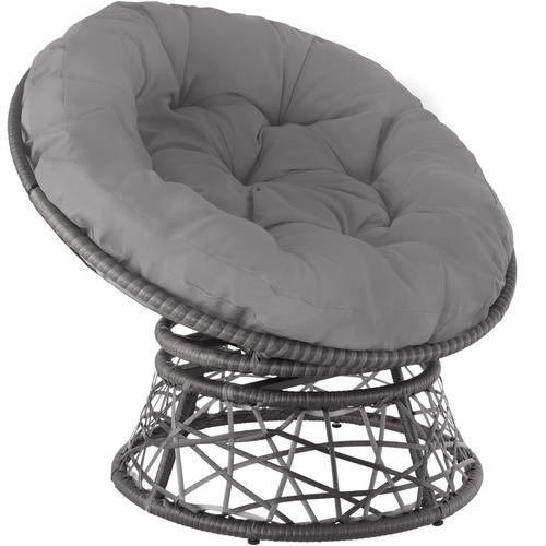 Fauteuil Papasan En Rotin Gargano - Gris