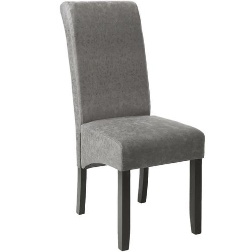 Chaise Aspect Cuir - Gris Marbr?