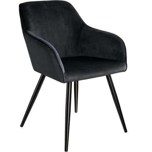 Chaise Marilyn Effet Velours Style Scandinave - Noir