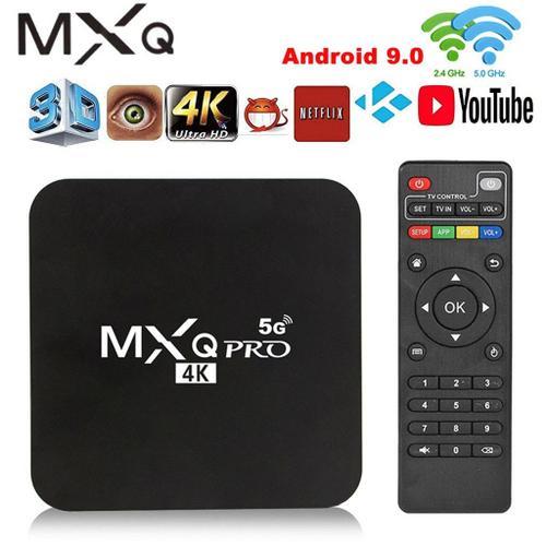 MXQ Pro 4K 2.4G / 5GHZ Wifi Android 9.0 Quad Core Smart TV Box Lecteur multimédia 2G + 16G mei1002