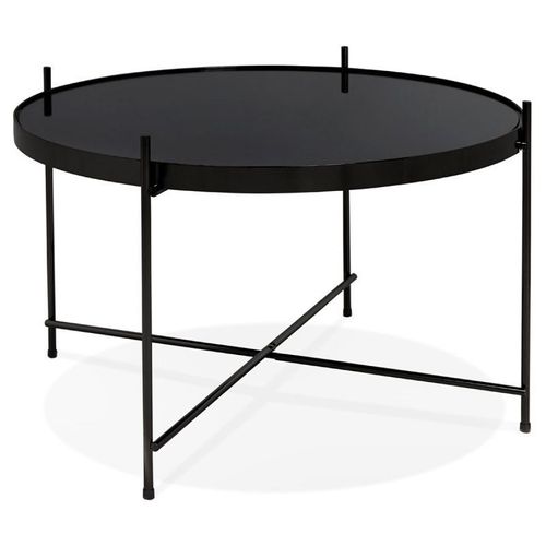 Paris Prix - Table D'appoint Design Ronde "Kamal" 63cm Noir