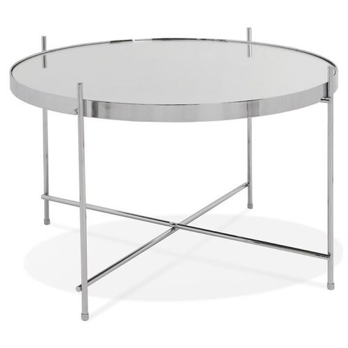 Paris Prix - Table D'appoint Design Ronde "Keops" 63cm Argent