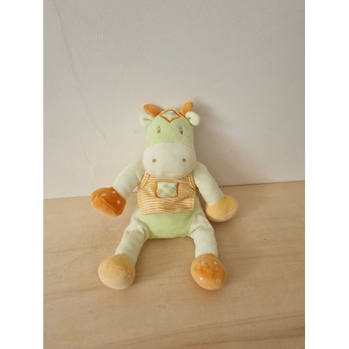 Doudou Vache Verte Orange Sucre D'orge