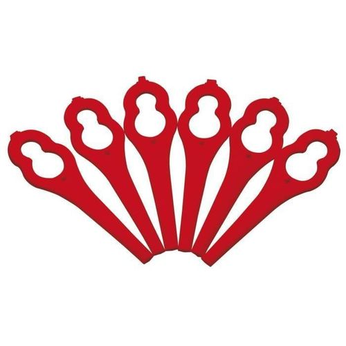 Lot de 100 lames en plastique de rechange pour coupe-bordure Bosch, Einhell, Florabest, grand trou 11 mm, petit trou 7 mm, rouge