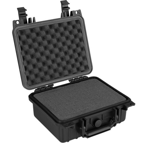 TECTAKE Valise Etanche pour Appareil Photo Coffret de protection Universel Caméra + 3 Mousses 26,5 cm x 28 cm x 12,5 cm Noir