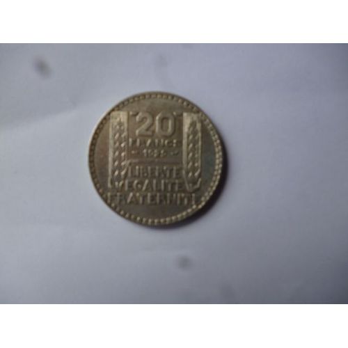 Pièce De 20 Francs En Argent.Graveur:Turin.Marianne Laurée Au Dos.