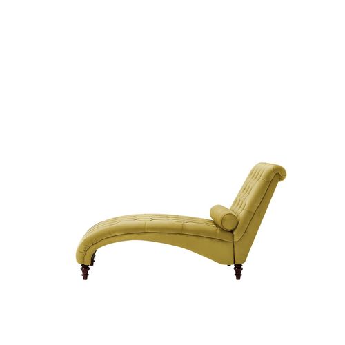 Chaise Longue En Velours Moutarde Muret