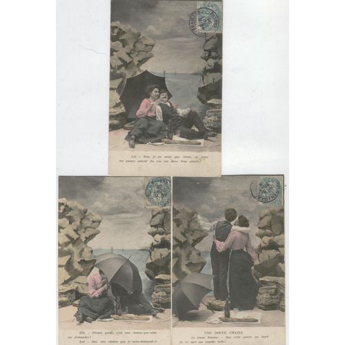 Lot 3 Anciennes Cartes Postales "Coquines"
