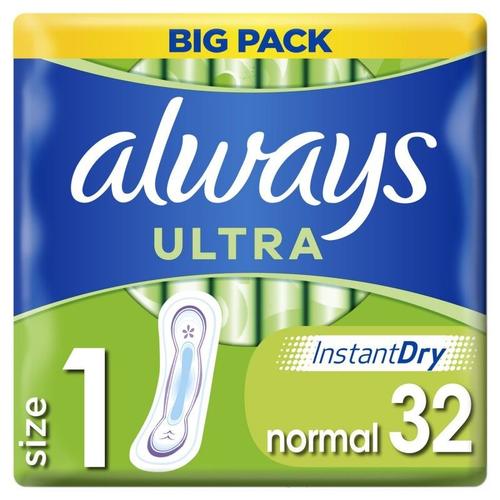 Lot De 5 - Always Ultra Normal Taille 1 Serviettes Hygiéniques - Paquet De 32 