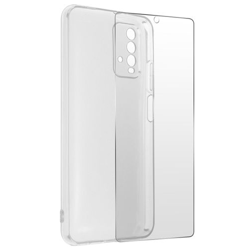 Coque Xiaomi Redmi 9t Souple Et Film Verre Trempé Dureté 9h Transparent