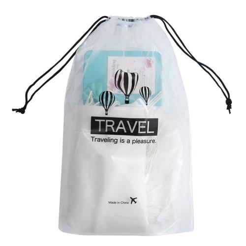 Sac à cordon Transparent en PVC, 5 pièces, Portable de voyage, sac à cordon  étanche, sac à cosmétiques, sac à cordon de lavage, sacs de rangement pour