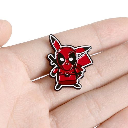 Jolie Broche Picachu En Émail Rouge Guerrier, Épingle À Revers, Personnages De Dessin Animé, Épingles Pour Veste En Denim, Badge Punk, Bijoux Cadeau Pour Enfants
