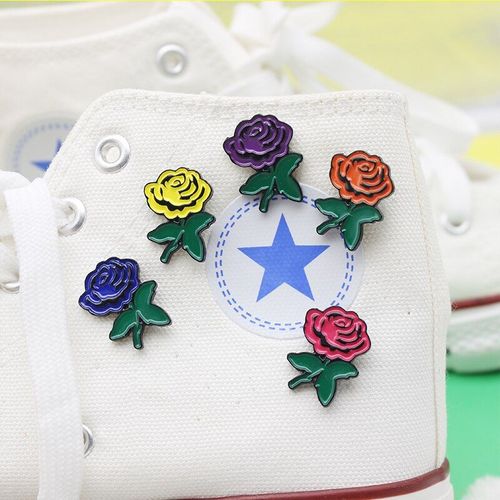 Broche En Émail À Cinq Couleurs, Violet, Rose, Rouge, Bleu, Orange, Jaune, Rose, Bijou De Saint-Valentin, Badge Cadeau Pour Femmes