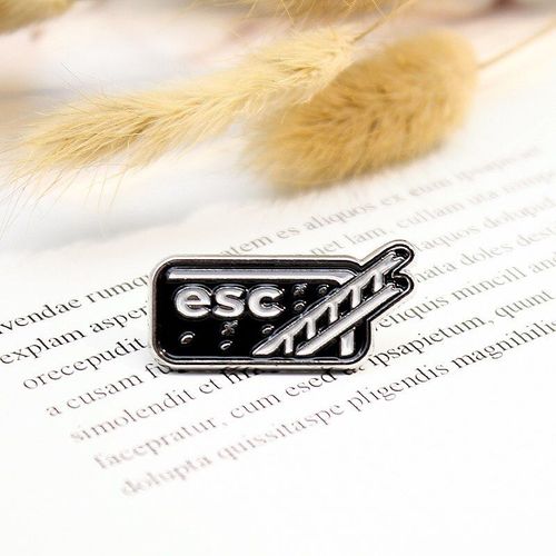 Échelle À Broche Noire En Émail Avec Bouton Esc, Sac À Revers Pour Vêtements, Badge Personnalisé Punk, Cadeaux Pour Amis, Hommes Et Femmes
