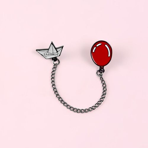 Bateau Ballon Rouge Avec Broches À Chaîne En Métal Pour Enfants Voilier S.S. Ceoricebijoux Épingles Sac À Dos Accessoires Adorables