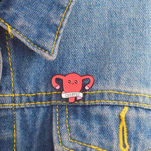 Broche D'utérus De Dessin Animé Rouge, Accessoire Pour Protéger La Santé Des Femmes, Simple, Personnalité, Vêtements