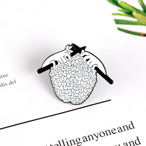 Broche En Tricot En Forme De Pull, Noir Et Blanc, Sans Cruauté Envers Les Animaux, Pour Femmes Et Hommes, Accessoires Médicaux, Bijoux