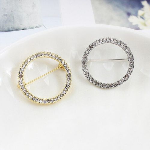 Coréen Simple Or Argent Écharpe Boucle Châle Boucle Broches Broches Pour Femmes Dame Broche Strass Broches Bijoux