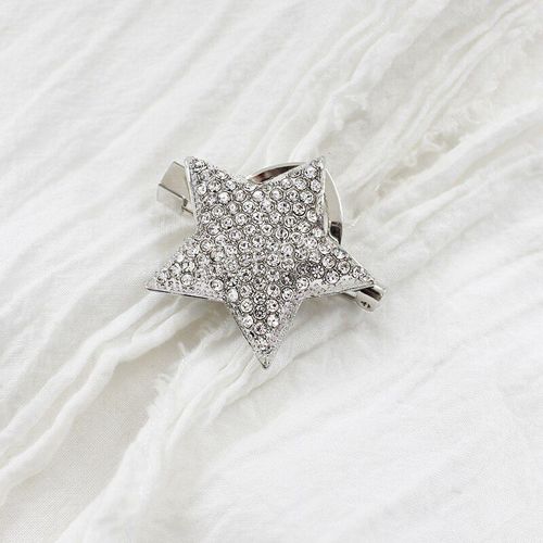 Mode Coréenne Simple Brillant Broche Étoile À Cinq Branches Mosaïque Strass Mariage Chemise Collier Broches Pour Femmes