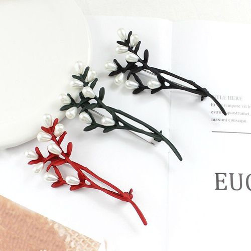 Type Branche Feuilles Broches Originalité Élégante Cuisson Peinture Technologie Couleur Pure Mosaïque Imitation Perle Broches Pour Femmes