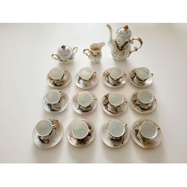 Service Thé/Café Porcelaine Chinoise Décor Dragon Top China Kutani Pour 12 Pers.