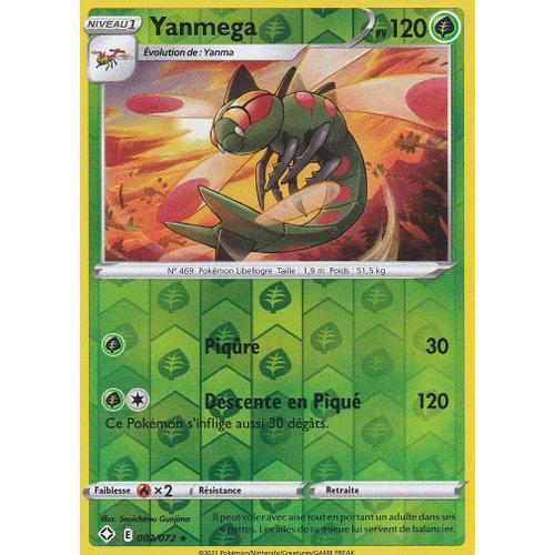 Carte Pokemon - Yanmega - Holo-Reverse - 002/072 - Épée Et Bouclier 4,5 - Destinées Radieuses