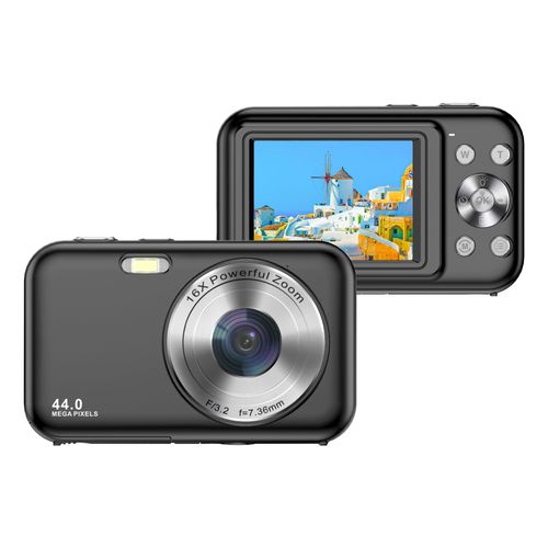 Appareil photo numérique 1080P 44MP Zoom 16 x Écran 2,4 pouces Le noir