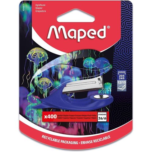 Maped Mini Agrafeuse Deepsea Paradise 15 Feuilles 24/6 - 26/6