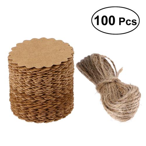 Urne Mariage Boite A Enveloppe 100 Pièces Kraft Papier Carte/Étiquette-Cadeau/Bricolage Tag/Étiquette À Bagage/Étiquette De Prix Oreille Goujon Crochets Carton Prix Étiquettes Fête Mariage Décor