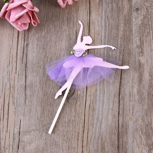 10 Pièces Gaze Jupe Ballerine Filles Décoration De Gâteaux Gâteau Décoration Articles De Fête Pour La Douche Nuptiale Anniversaire (Violet)