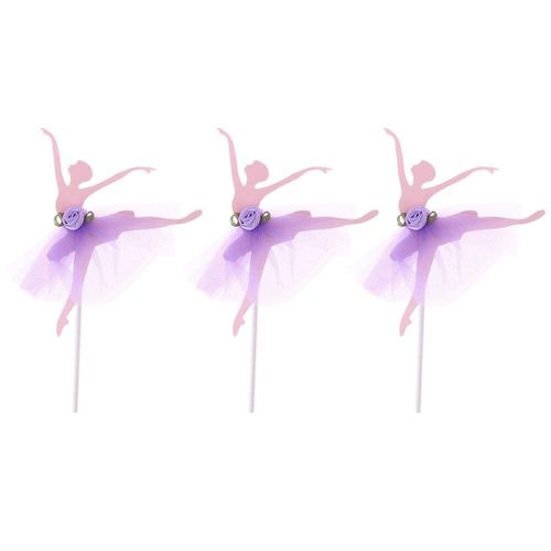 5 Pièces Ballerine Filles Décoration De Gâteaux De Décoration De Gâteau Pour La Douche Nuptiale De Mariage Fête D'anniversaire (Violet)