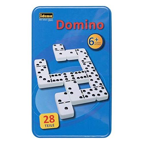 Idena 6050012 - Domino Double Six Game, Metal Box By Idena