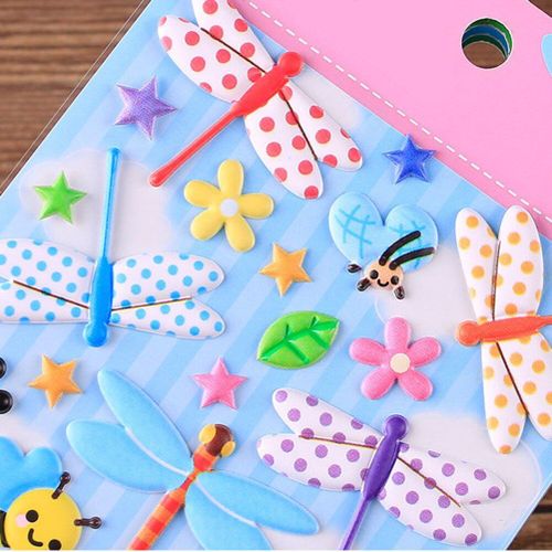 Autocollants D'insectes 3d, Lot De Dessins Animés, Autocollants D'animaux, Jouets Pour Enfants Pour Ordinateur Portable, Moto, Skateboard, Livre Adjectifs #40, 4 Feuilles