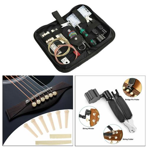 Guitare Réparation Outil De Maintenance Guitare Kit Dinstallation Avec Sac De Rangement Pour La Basse Ukulele Banjoline 42pcs 