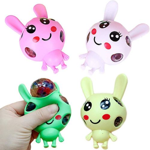 Boules De Stress En Forme De Lapin, 4 Pièces, Couleurs Aléatoires, Avec Grands Yeux Mignons, Jouets Pour Cadeaux De Fête, Cadeau D'anniversaire Pour Enfants Et Adultes, #30