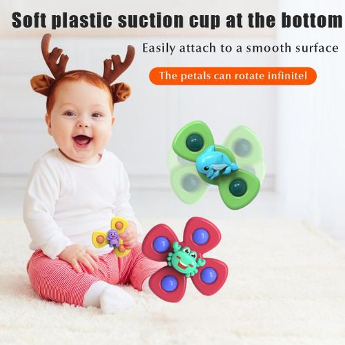 3 Pièces/Ensemble Toupie Bébé Ventouse Haut Jouet Créatif Bain Natation Eau Jouets Ventouse Ventouse Amusant Jeu Bébé Dentition Jouets