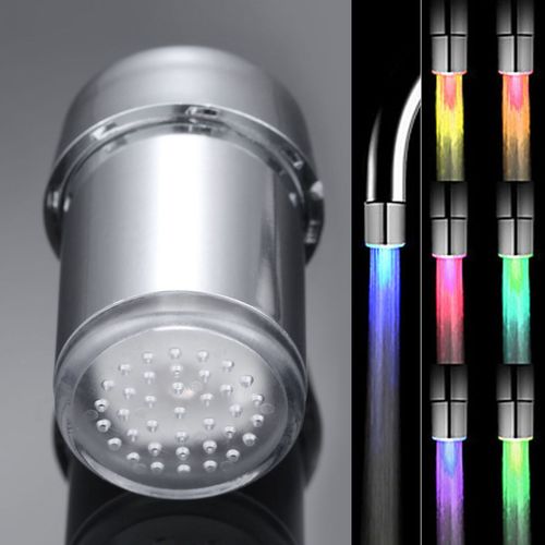Robinet Avec Lumière Led, Pommeau De Douche, Bain D'eau, Salle De Bain, Maison, Lueur, Bateau, Cuisine, Romantique, 7 Couleurs Modifiables Avec Adaptateur
