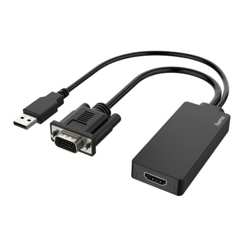 Adaptateur vidéo, fiche VGA + USB - f. femelle HDMI, Full-HD 1080p