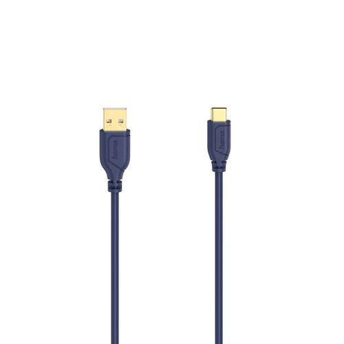 Câble USB-C "Flexi-Slim", USB 2.0, 480 Mbit/s, Blue Depths, 0,75 m
