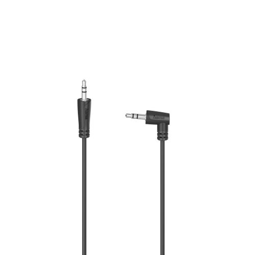 Câble audio, f. jack mâle 3,5mm 90° - f. jack mâle 3,5 mm,stéréo, 0,5 m