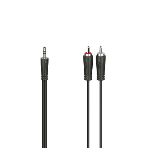 Câble audio, fiche jack mâle 3,5mm - 2 fiches RCA mâles, stéréo, 1,5 m